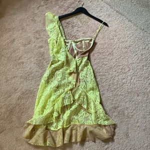 For love and lemons neon one shoulder dress